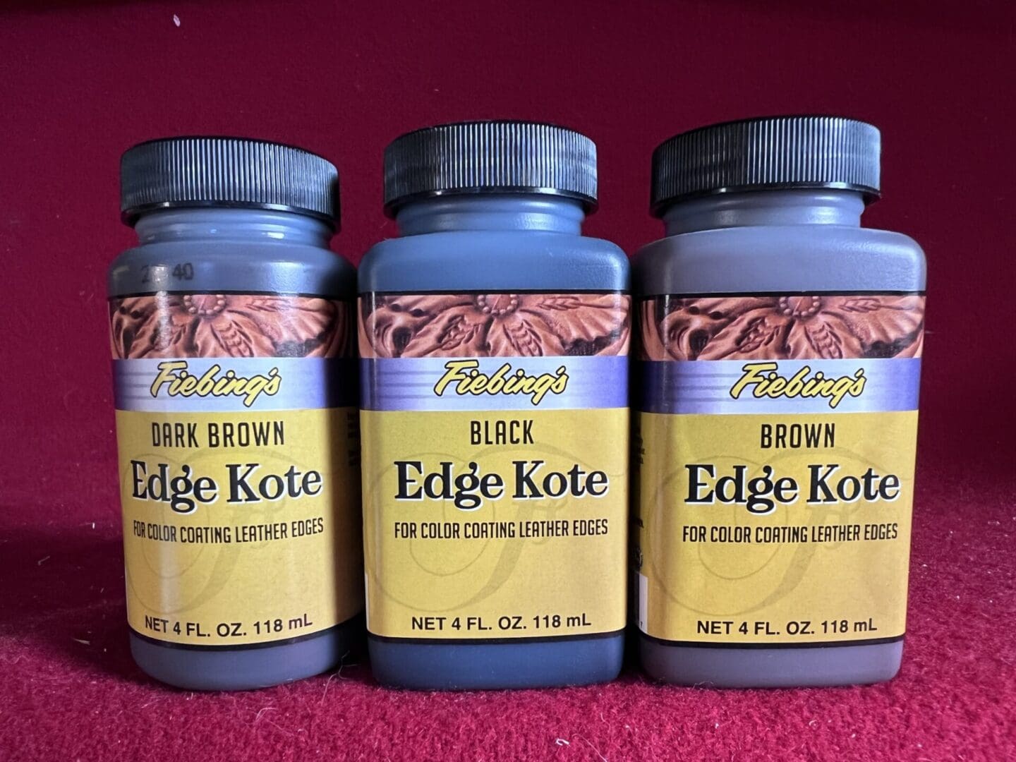 Fiebing's Edge Kote 4 fl oz 3 colors to choose from - Kentucky Leather and  Hides